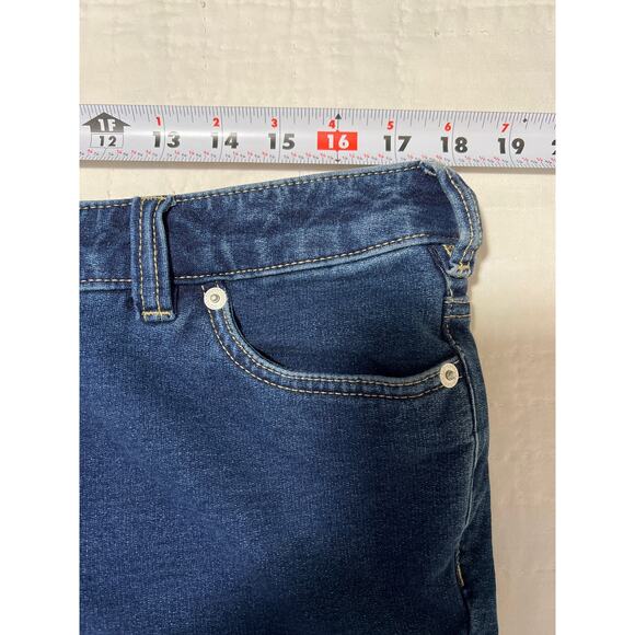 Lands End Jeans Womens's Size 16 Wide Leg Boot Medium Blue Soft Knit Denim - Picture 7 of 10